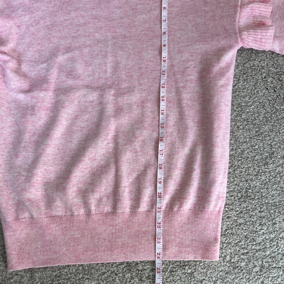 J. Crew Pink Ruffle Sleeve Crew Neck Sweater Size XS - Picture 8 of 11